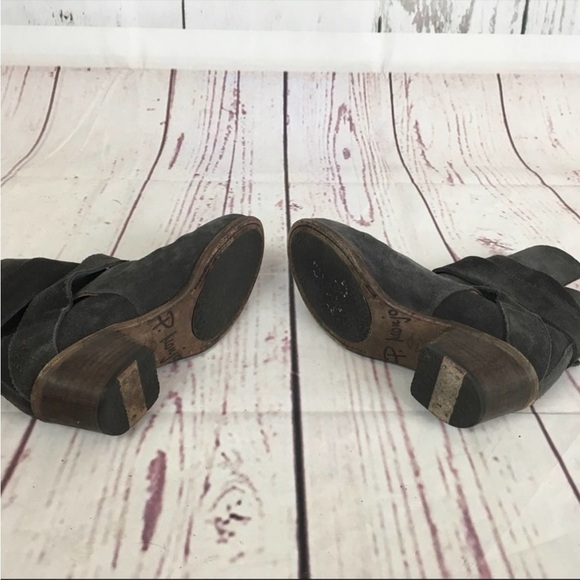 Pep Monjo Gray Suede Blur Wrap Moto Boots - Picture 5 of 7